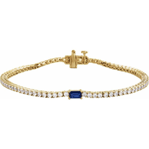 Beucher Paris Les Petites Pierres №3 Sapphire and Diamond Tennis Bracelet in yellow gold