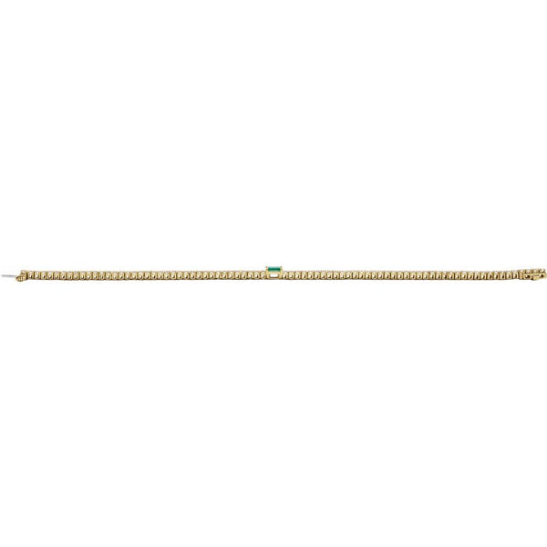 Beucher Paris Les Petites Pierres No. 2 emerald and diamond tennis bracelet in gold