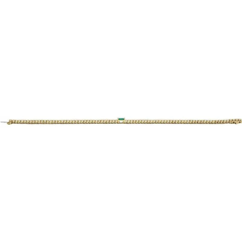 Les Petites Pierres №2, Emerald & Diamond Tennis Bracelet