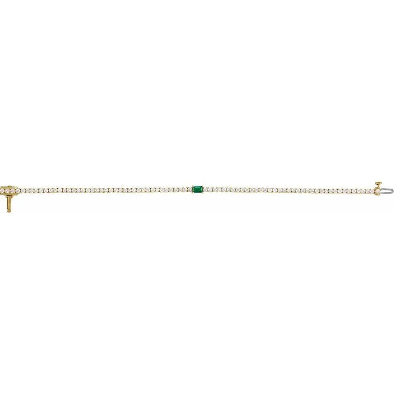 Les Petites Pierres №2, Emerald & Diamond Tennis Bracelet