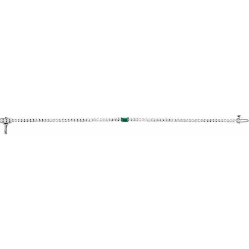 Les Petites Pierres №2, Emerald & Diamond Tennis Bracelet