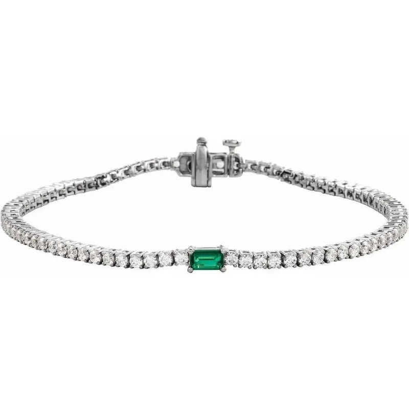 Les Petites Pierres №2, Emerald & Diamond Tennis Bracelet