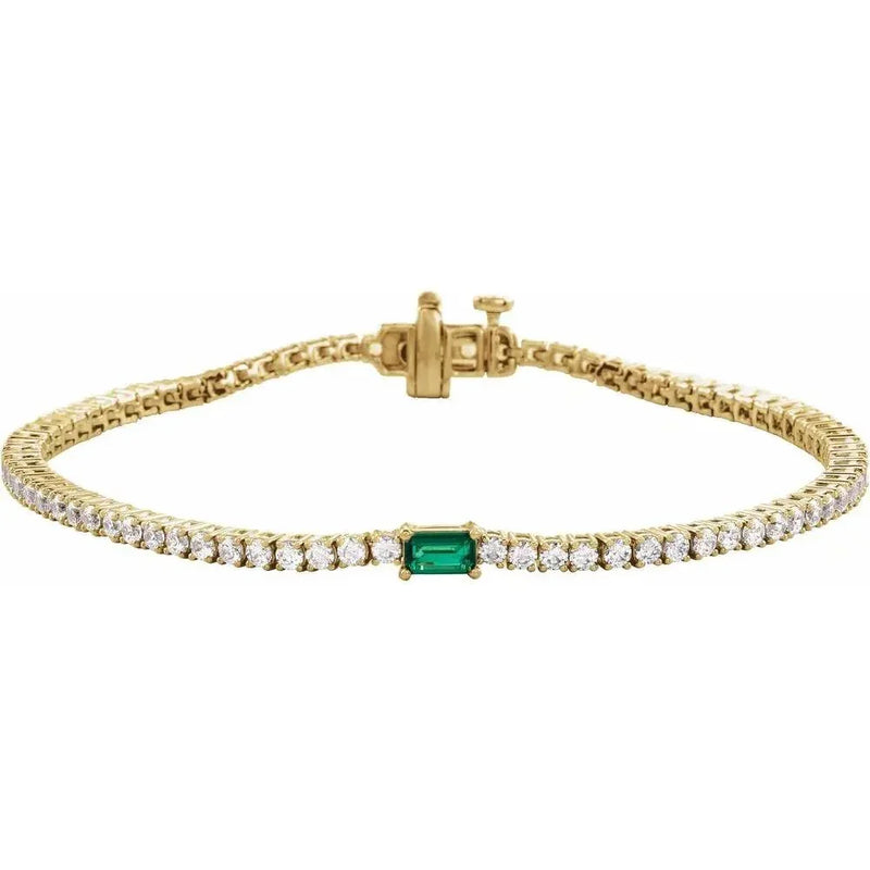 Les Petites Pierres №2, Emerald & Diamond Tennis Bracelet