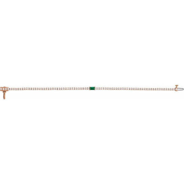 Beucher Paris Les Petites Pierres №2 emerald and diamond tennis bracelet in rose gold