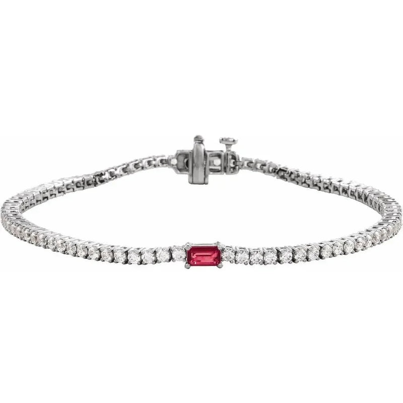 Les Petites Pierres №1, Ruby & Diamond Tennis Bracelet