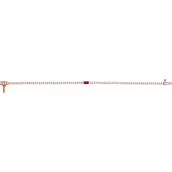 Beucher Paris Les Petites Pierres №1 ruby and diamond tennis bracelet in rose gold