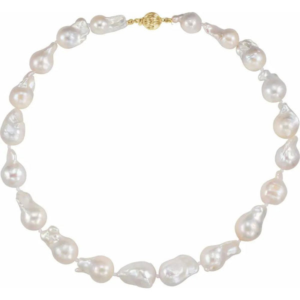 La Duchesse d'Avignon, Cultured White Freshwater Baroque Pearl Necklace