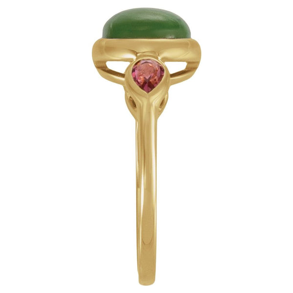 L'Ombre de Fontainebleau, Jade & Tourmaline Bezel Ring