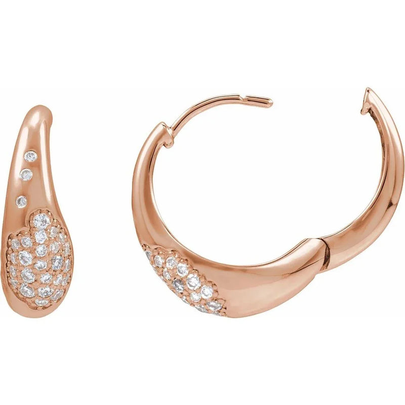 Éclat de Montmartre, Rose Gold Diamond Hoop Earrings