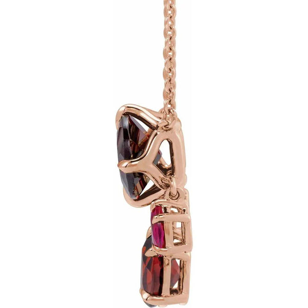 Le Velours de Biarritz, Garnet & Ruby Dangle Necklace