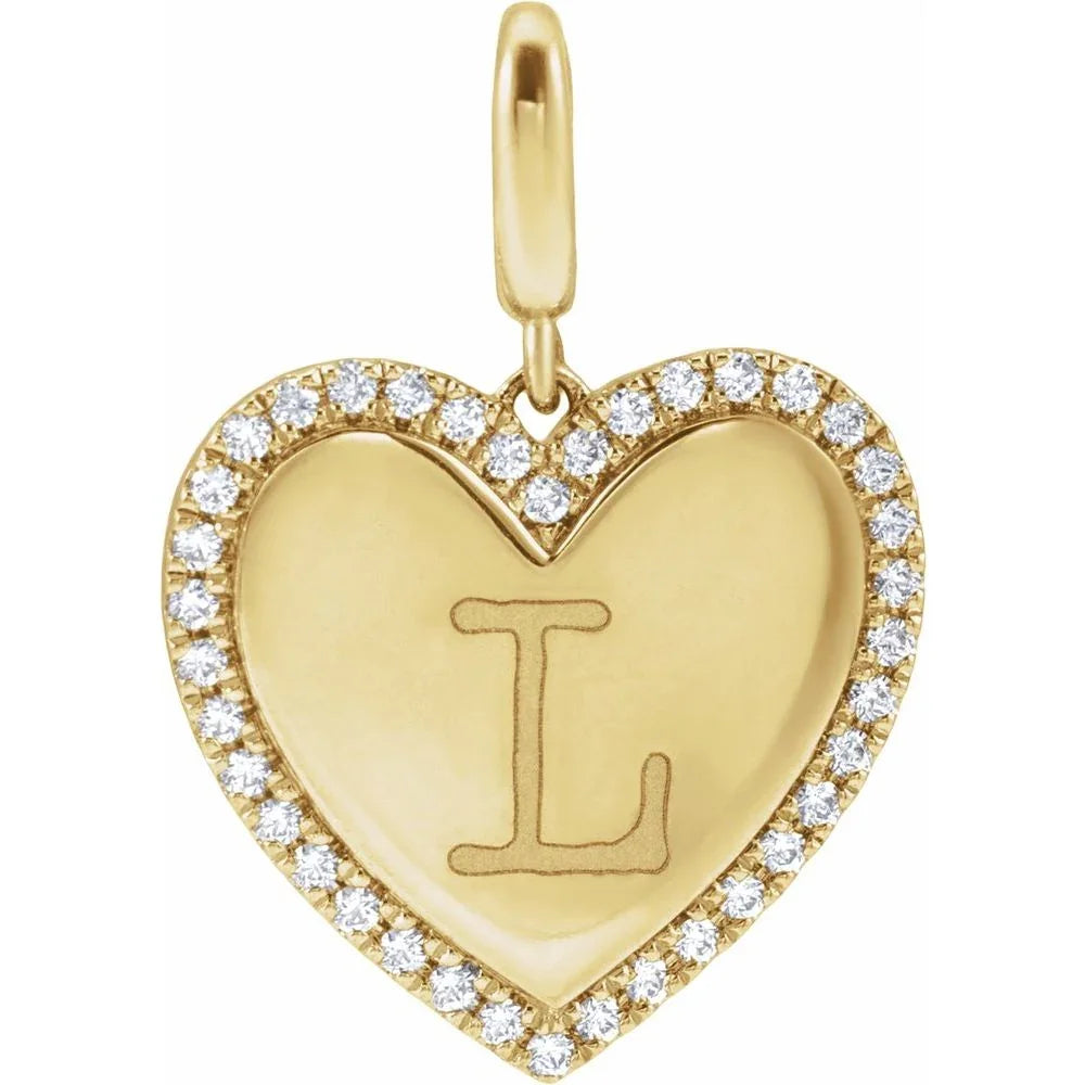 L'Amour de Versailles, 14K Gold Diamond Heart Pendant