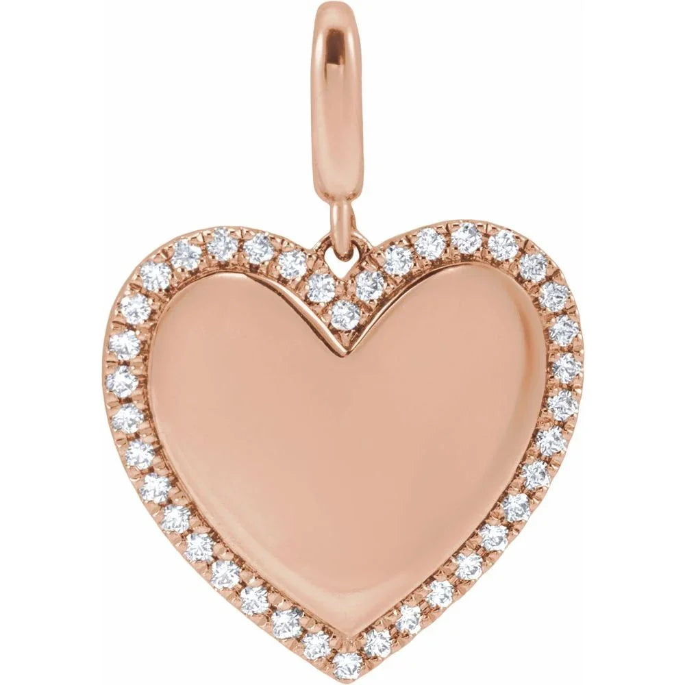 L'Amour de Versailles, 14K Gold Diamond Heart Pendant