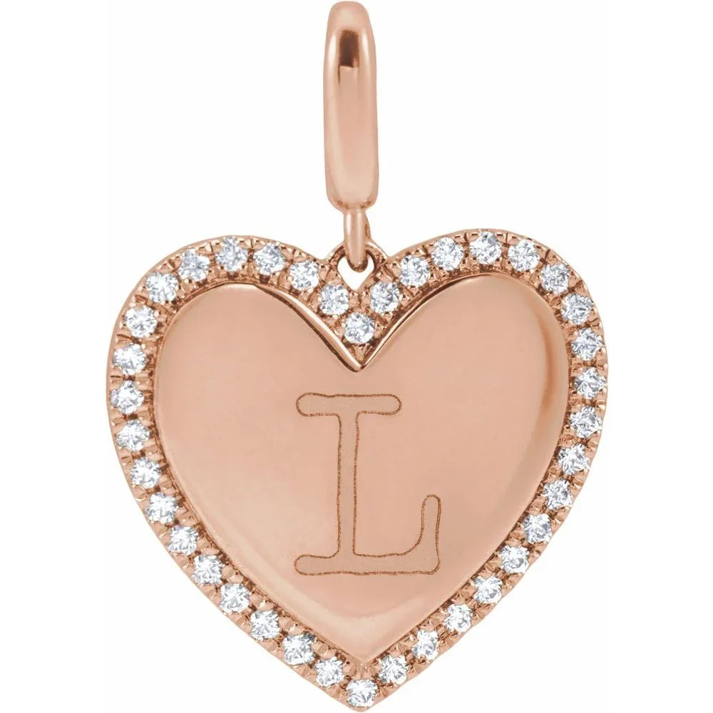 L'Amour de Versailles, 14K Gold Diamond Heart Pendant