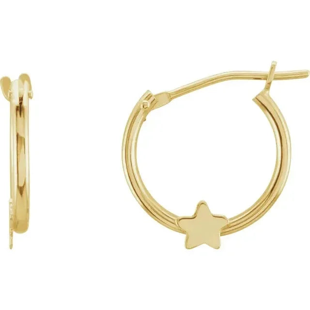 L'Étoile du Palais Royal, White Gold Star Hoop Earrings