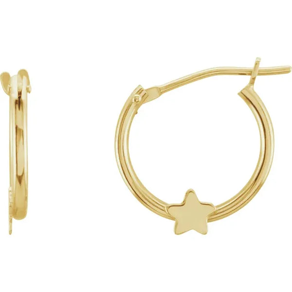 L'Étoile du Palais Royal, White Gold Star Hoop Earrings