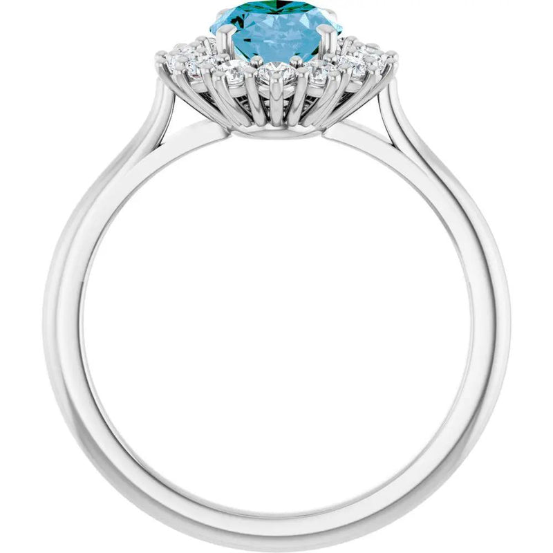 Natural Swiss Blue Topaz Oval Ring