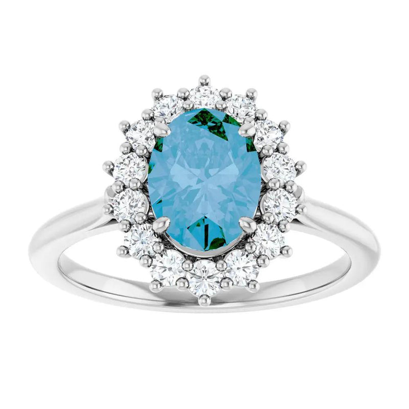Natural Swiss Blue Topaz Oval Ring
