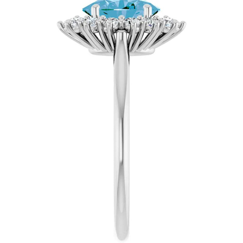 Natural Swiss Blue Topaz Oval Ring