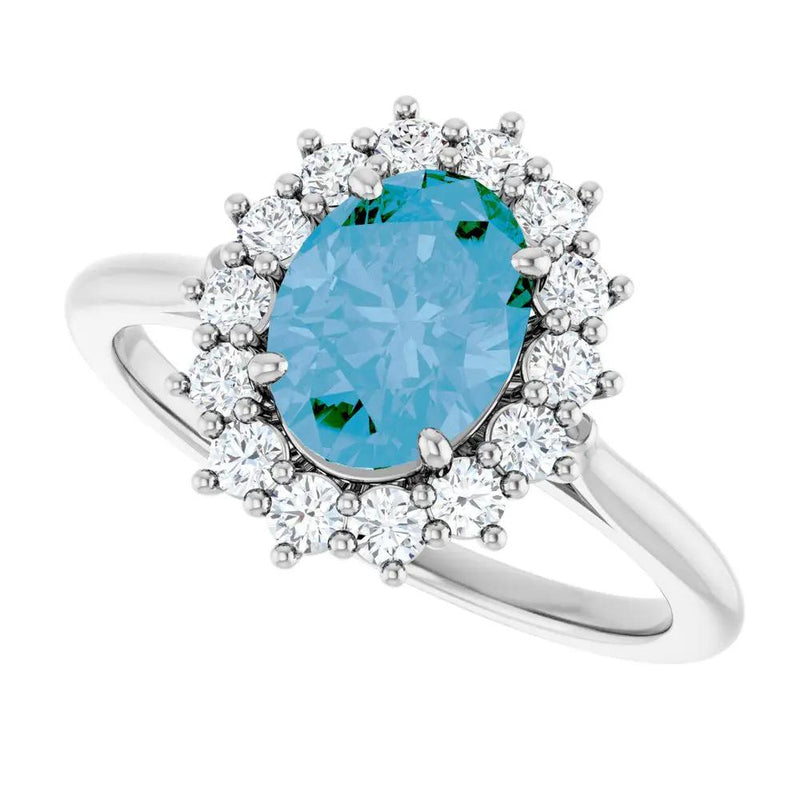 Natural Swiss Blue Topaz Oval Ring