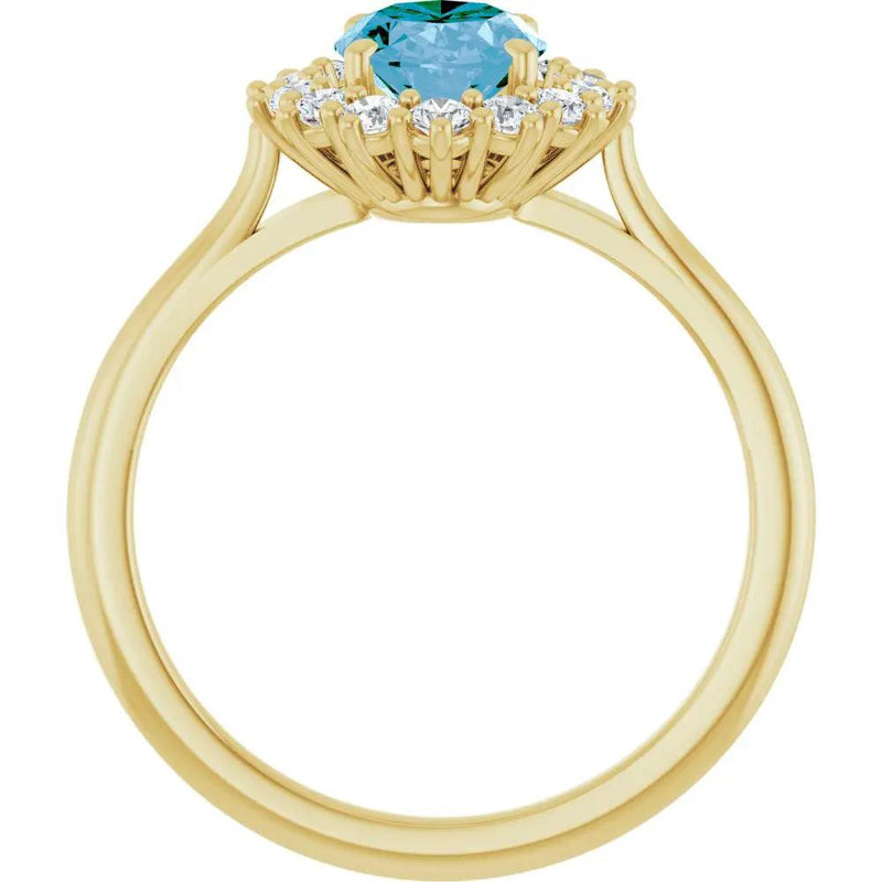 Natural Swiss Blue Topaz Oval Ring
