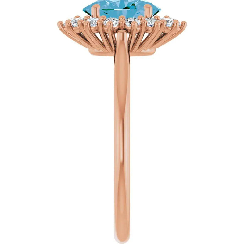 Natural Swiss Blue Topaz Oval Ring