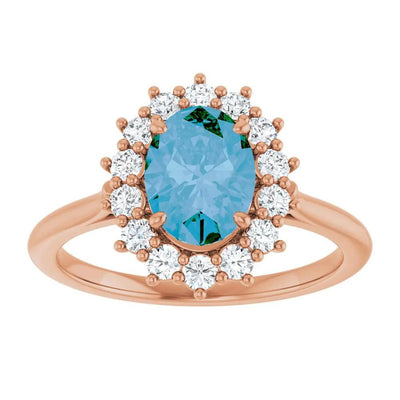Natural Swiss Blue Topaz Oval Ring