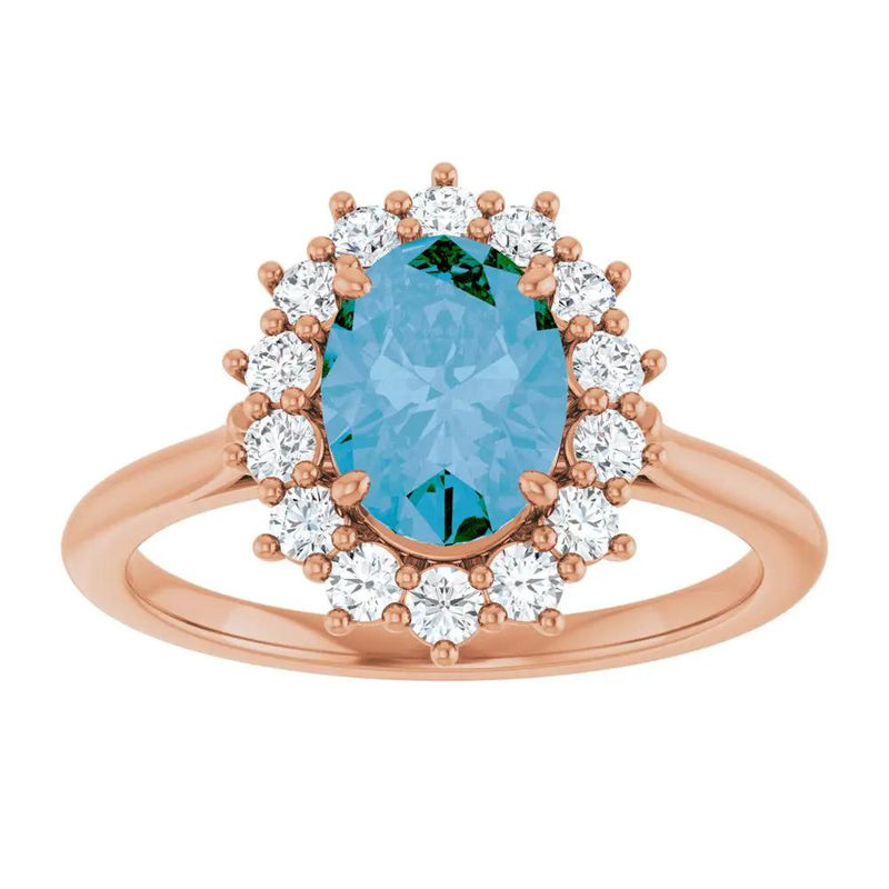 Natural Swiss Blue Topaz Oval Ring
