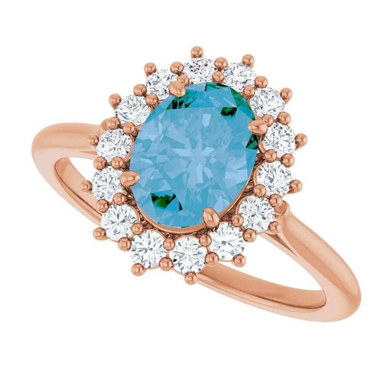 Natural Swiss Blue Topaz Oval Ring