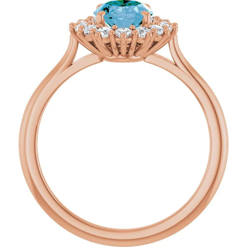 Natural Swiss Blue Topaz Oval Ring