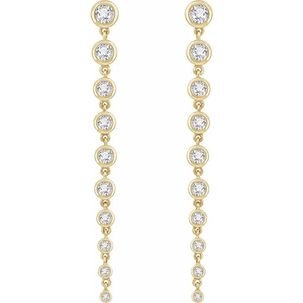 Lab-grown Diamond Bezel Dangle Earrings 2CTW