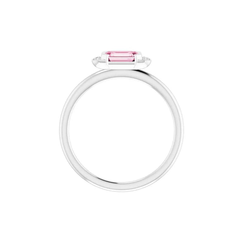 Perpignan en Fleurs, Pink Tourmaline Diamond Stackable Ring