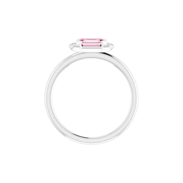 Perpignan en Fleurs, Pink Tourmaline Diamond Stackable Ring