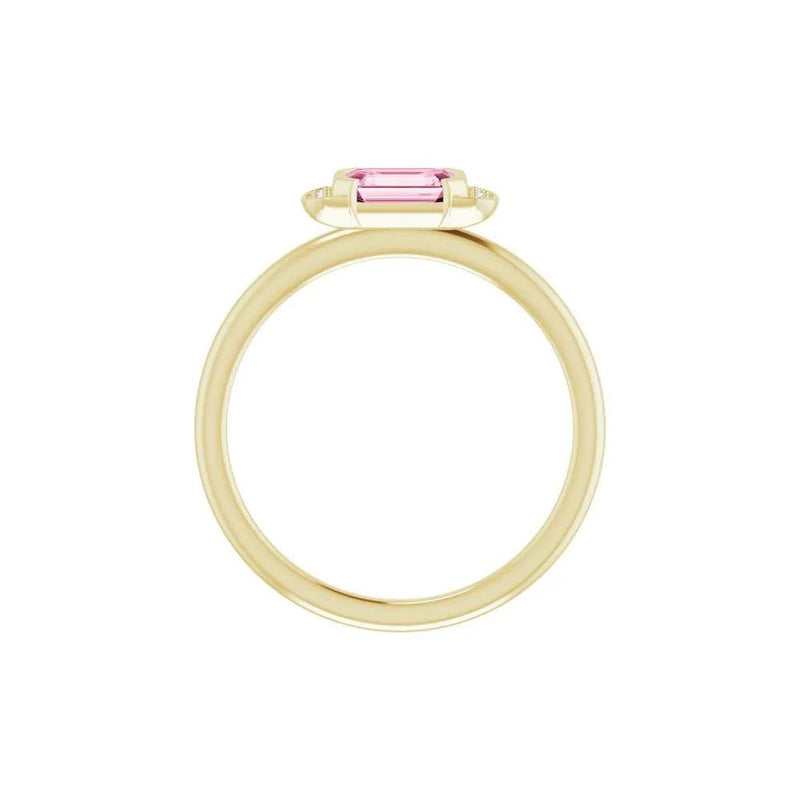 Perpignan en Fleurs, Pink Tourmaline Diamond Stackable Ring
