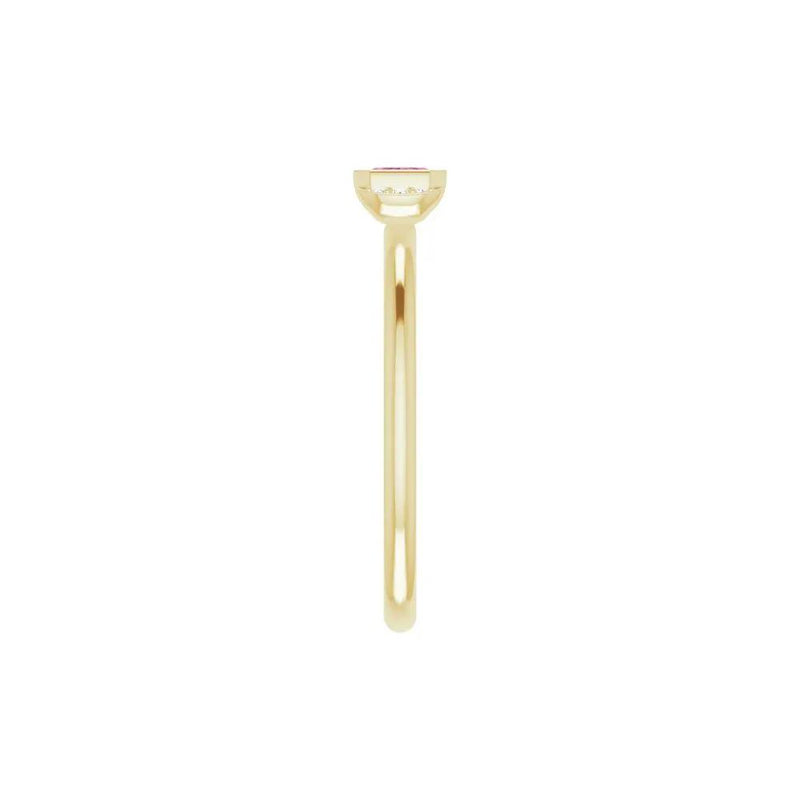 Perpignan en Fleurs, Pink Tourmaline Diamond Stackable Ring