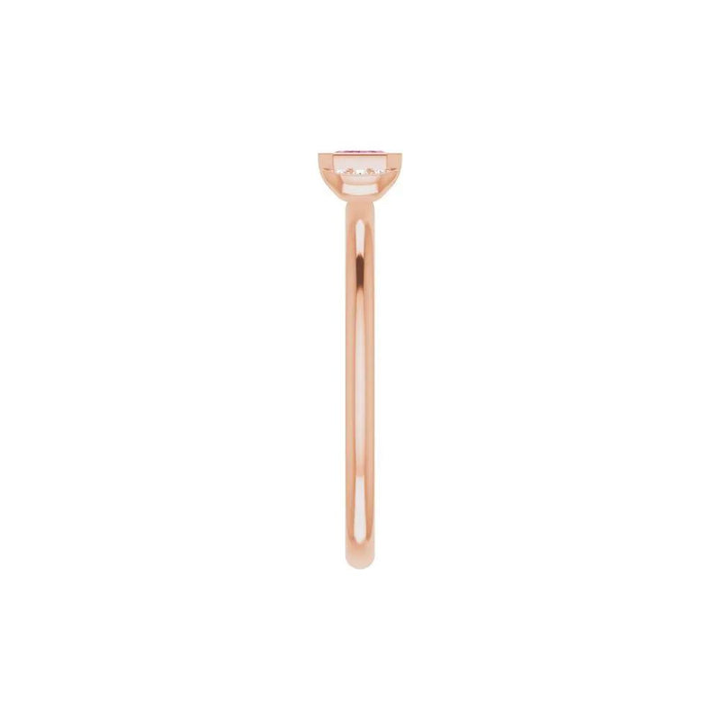 Perpignan en Fleurs, Pink Tourmaline Diamond Stackable Ring