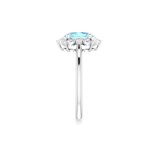 Azur de Provence, Aquamarine & Diamond Halo Ring