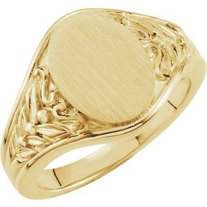 Oval Signet Ring Floral