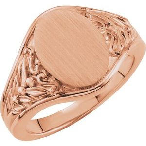 Oval Signet Ring Floral