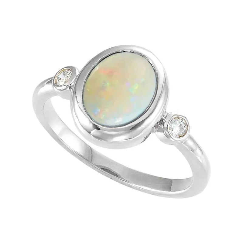 Rosée de Montmartre, Ethiopian Opal & Diamond Ring