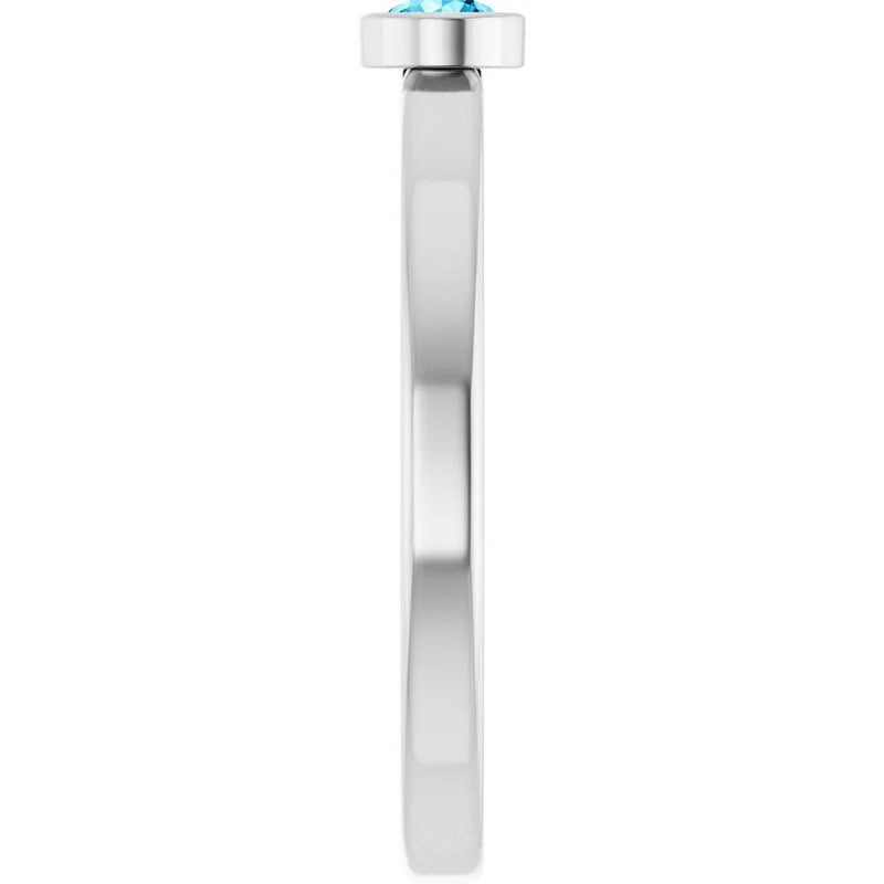 Velours de la Seine, Aquamarine Bezel Solitaire Kids Ring