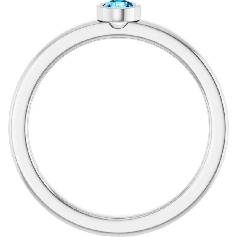 Velours de la Seine, Aquamarine Bezel Solitaire Kids Ring