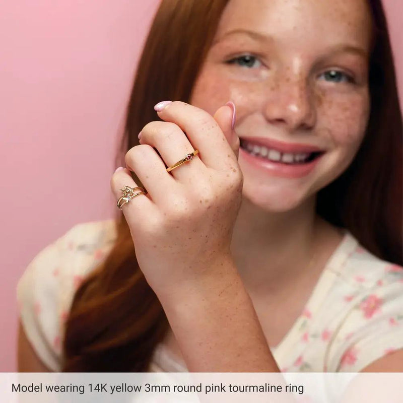 Velours de la Seine, Aquamarine Bezel Solitaire Kids Ring