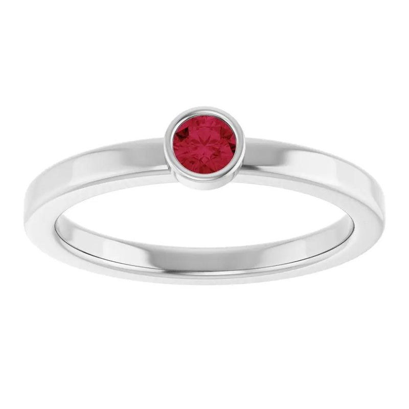Velours de la Seine, Ruby Bezel Solitaire Kids Ring