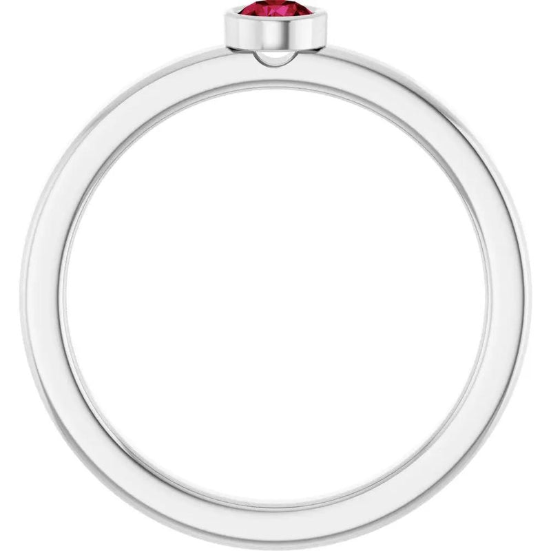 Velours de la Seine, Ruby Bezel Solitaire Kids Ring