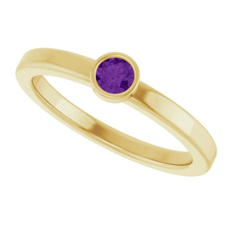 Velours de la Seine, Amethyst Bezel Solitaire Kids Ring