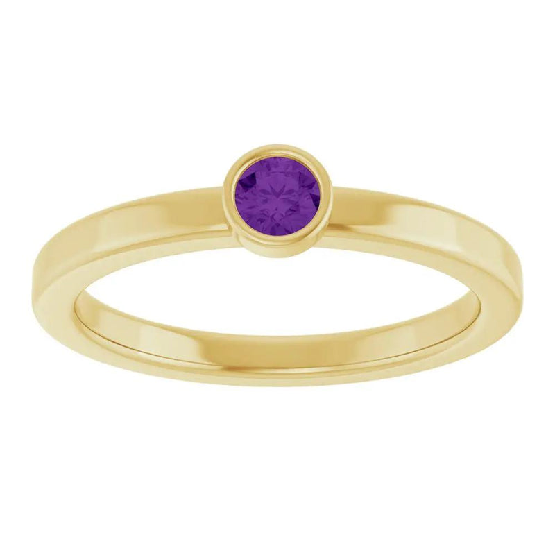 Velours de la Seine, Amethyst Bezel Solitaire Kids Ring