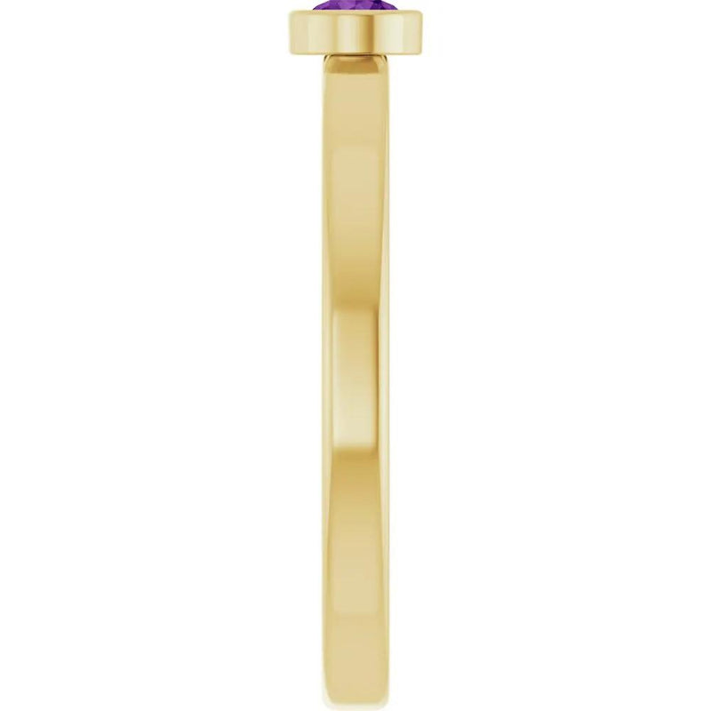 Velours de la Seine, Amethyst Bezel Solitaire Kids Ring