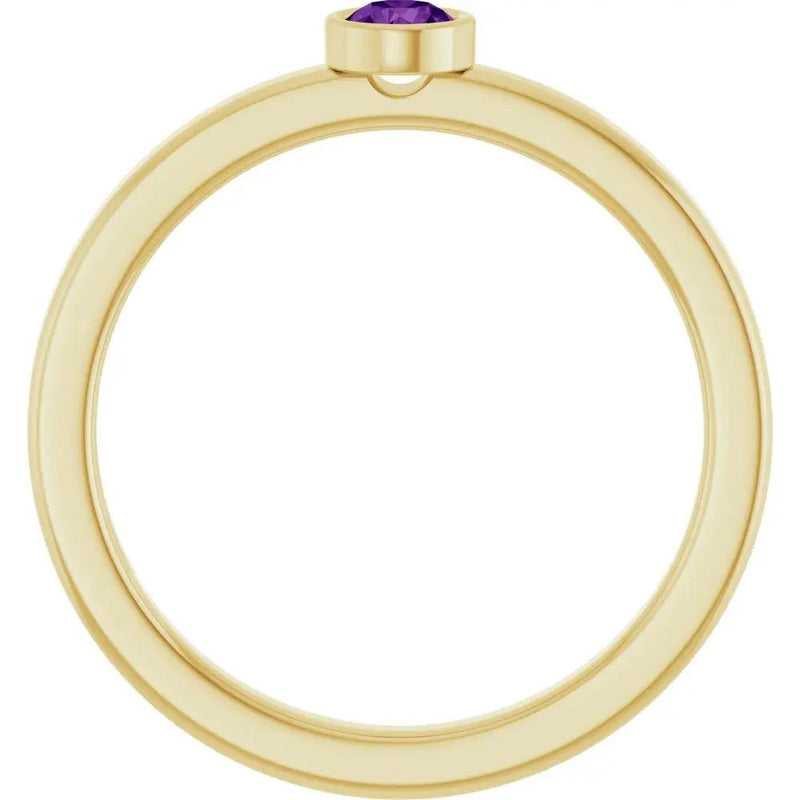 Velours de la Seine, Amethyst Bezel Solitaire Kids Ring