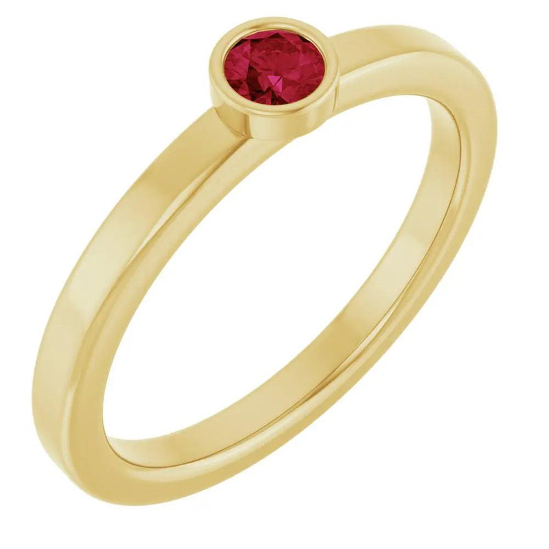 Velours de la Seine, Ruby Bezel Solitaire Kids Ring