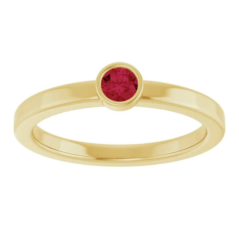 Velours de la Seine, Ruby Bezel Solitaire Kids Ring